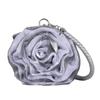 Geantă de seară tip plic cu floare de trandafir de mireasă Geantă de mână mică pentru femei Geantă de mână mică pentru damă Decorativă din mătase pentru nuntă Genți tote Petrecere Cadou pentru domnișoară de onoare Genți