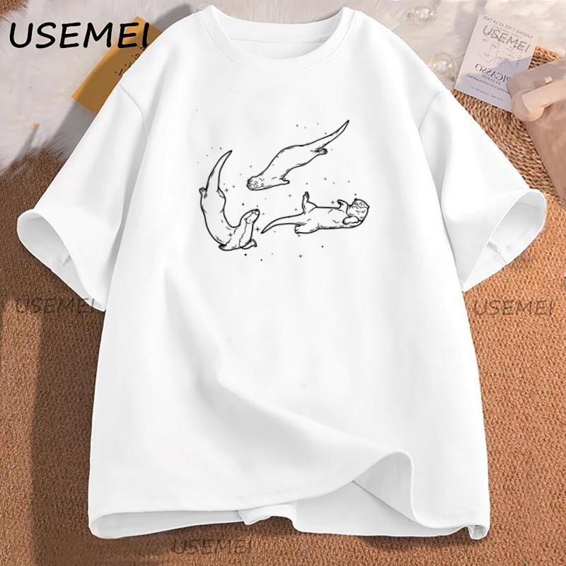 Otter T Shirt Retro 90s Graphic T Shirts Y2k 2000s Nature Tee Casual Cotton Short Sleeve Men Women Round Neck Tshirt Clothes