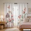 2 Pezzi Tenda in Garza con Motivo Floreale e Diamanti Dorati Asta Corta da Cucina Tasca Decorazione Caffetteria in Chiffon Adatta per Soggiorno