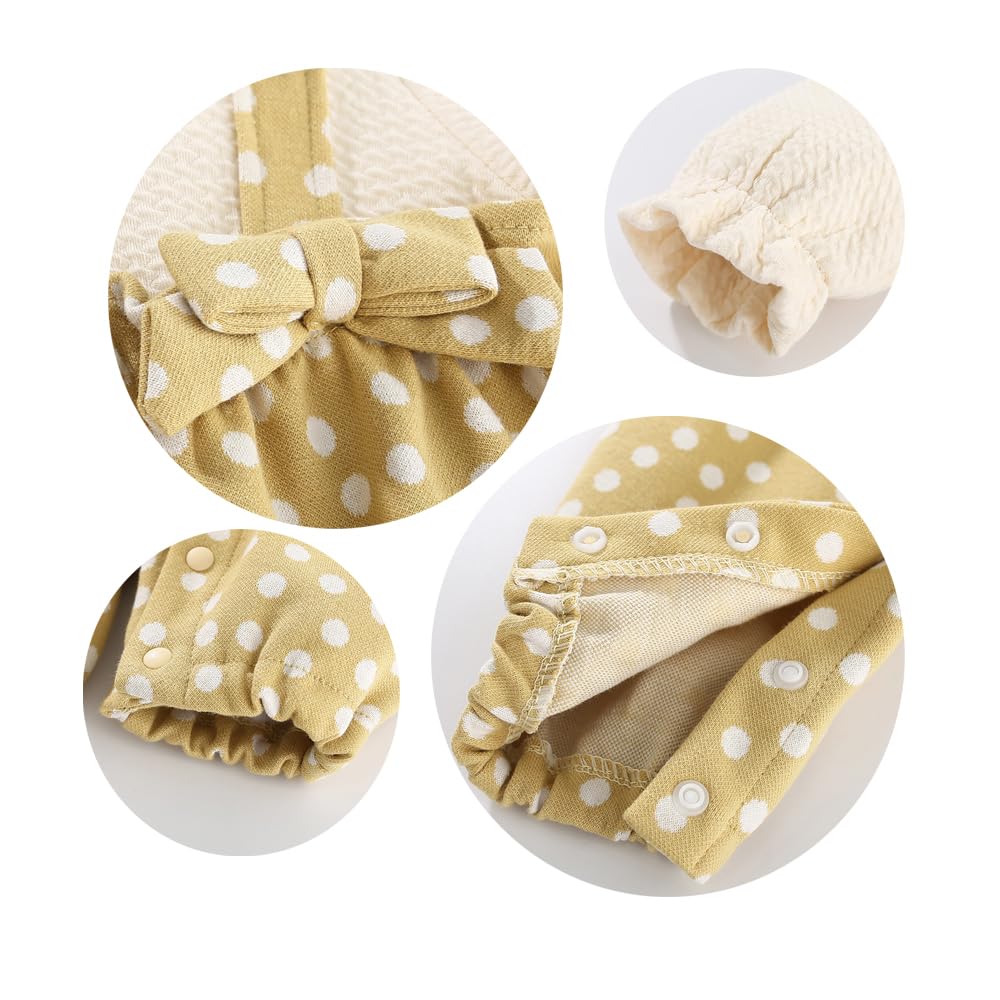 Baby koi Baby Long Sleeve Layered Newborn Faux Layered Baby Polka Dot Size 24M Clothes, Romper, Spring/Autumn Style, Coverall, Girl, Pre-birth Gift,