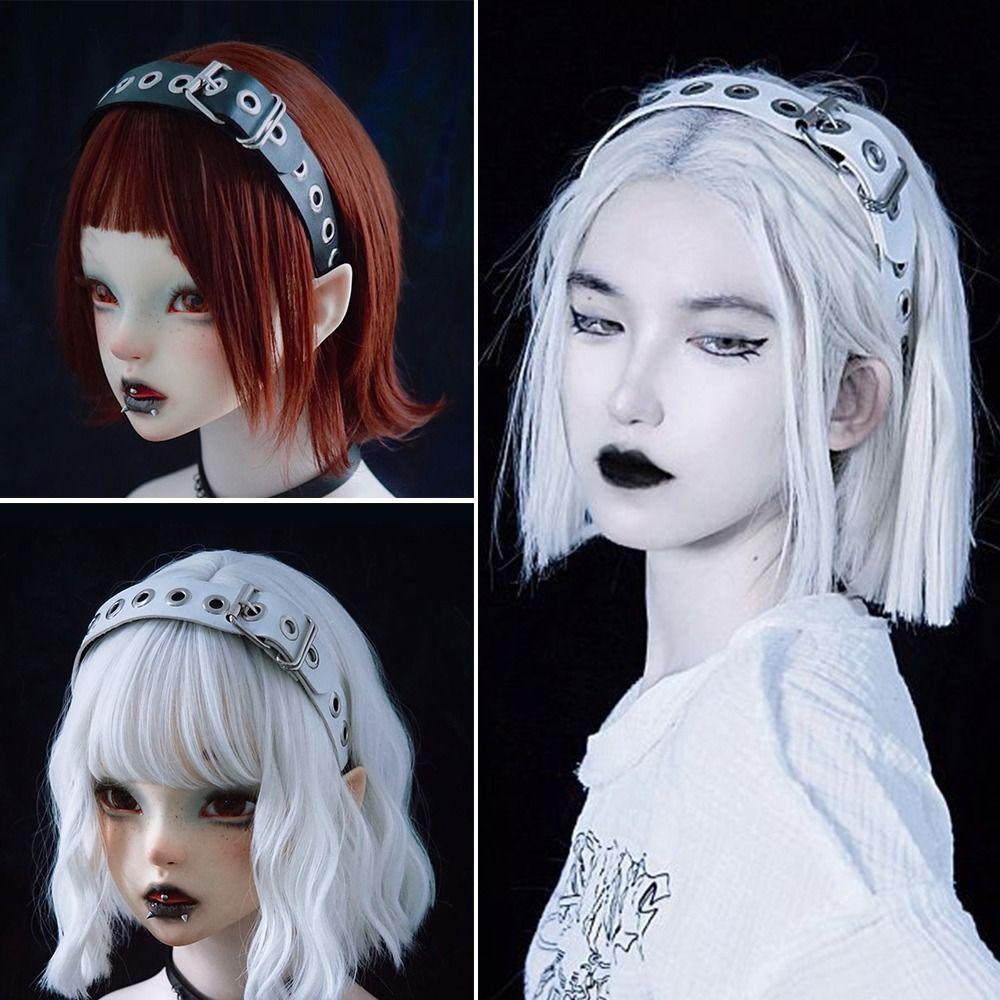 Gothic Style PU Leather Headband Leather Buckle Steampunk Headpiece Headwear Steampunk Cosplay