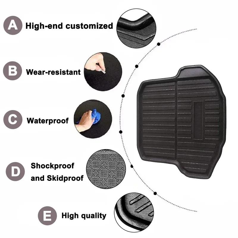 For VW Jetta For Volkswagen Tray Rear Trunk Cover Matt Car Cargo Liner Boot Mat Floor Carpet Kick Pad Mat