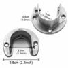 2PCS Flange Rod Holder, Closet Rod Bracket End Supports Sockets For Wardrobe Curtain Fixed Socket Thickened Open Flange Seat
