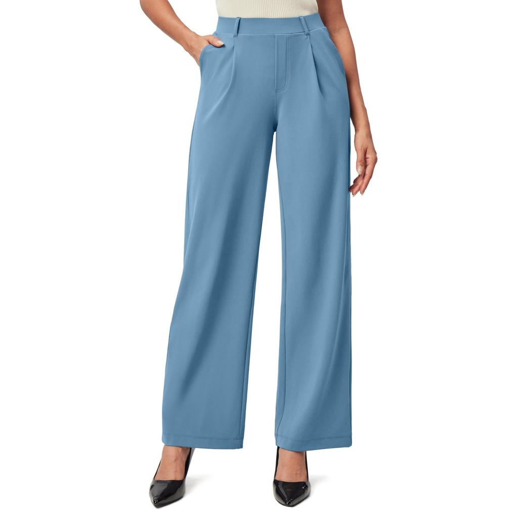 Fashionable Women's Stretch Pants, Work, Business, Casual Pants With Pockets, Western- Pants