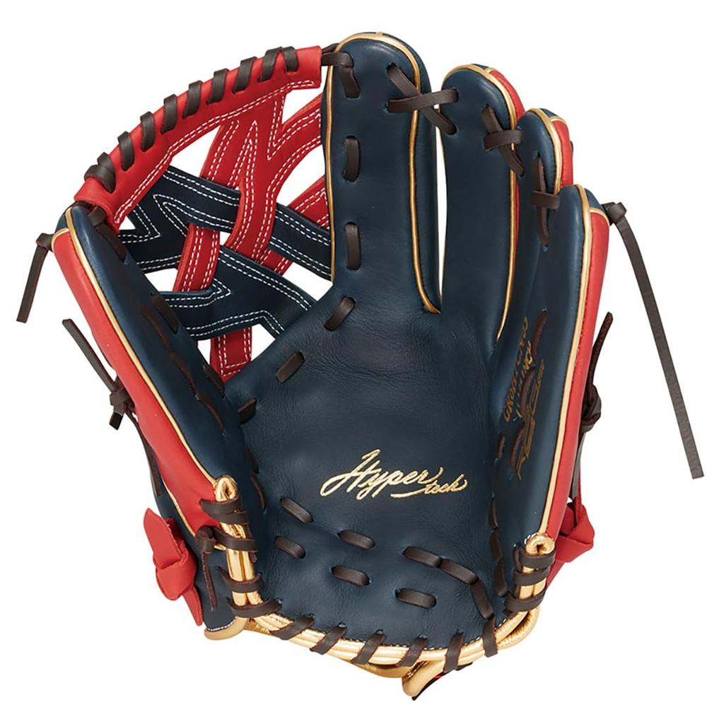 Rawlings HYPER TECH COLOR SYNC Soft Baseball Throw Glove, All-Around, GR6HTCN65, Navy/Scarlet, 11.75 Inches, Right-Handed