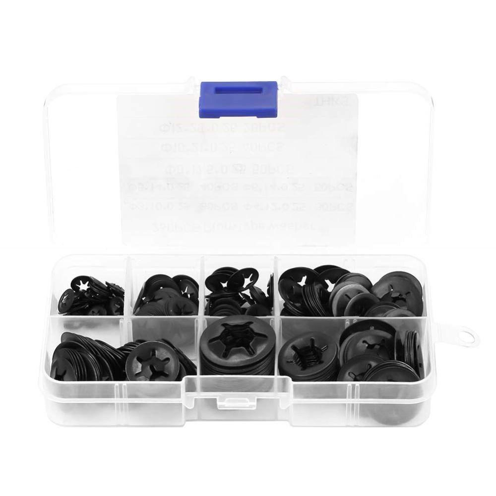 

260Pcs Black Tooth Lock Washers M3/M4/M5/M6/M8/M10/M12 Star Lock Washers Furniture