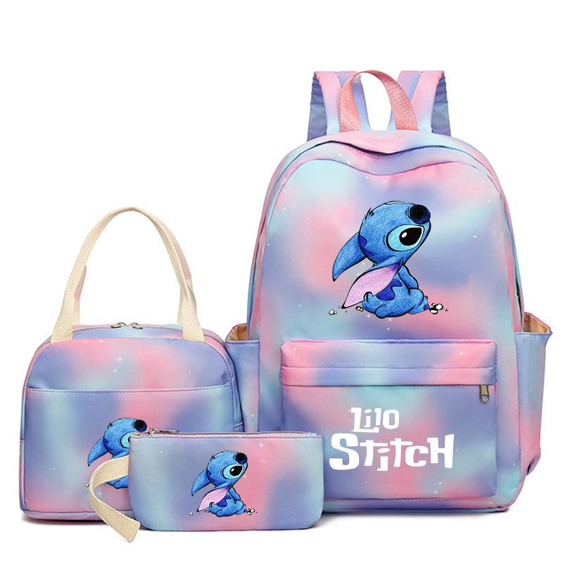 Cartoon Animation Schoolbag Large Capacity Primary And Secondary School Students Backpack Meal Bag Pencil Bag Three-Piece Set