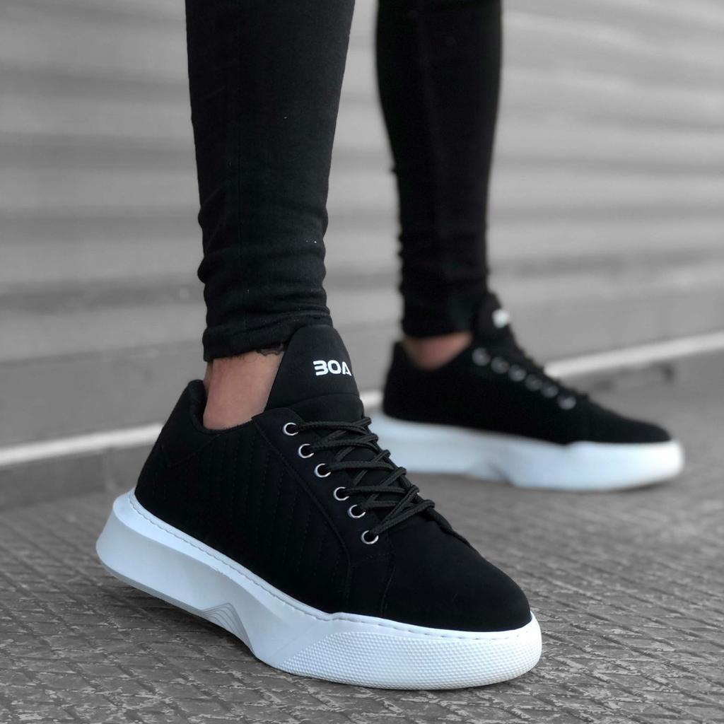 162 zapatos casuales para hombres con cordones de suela alta, zapatillas  negras para hombres, zapatos casuales sin cuero para hombres, zapatos para  hombres, zapatillas de deporte de invierno comprar a buen precio —