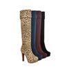 Women High Heels Slip On Over the Knee Sexy Long Boots Female Platform Ankle Patchwork Flock Two Ways Wear Plus Size
