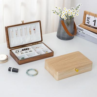Large Wood Necklace and Jewelry Storage Box,Wooden Earring&Studs Organizer,Portable with Creative Design Engrave Text For Choose