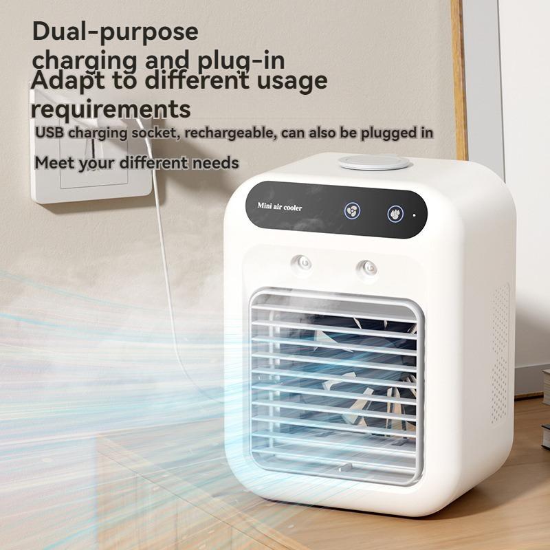 Spray Desktop Air Cooler USB Spray Mini Small Air Conditioning Fan Desktop Cold Fan Dormitory Mobile Summer Refrigeration