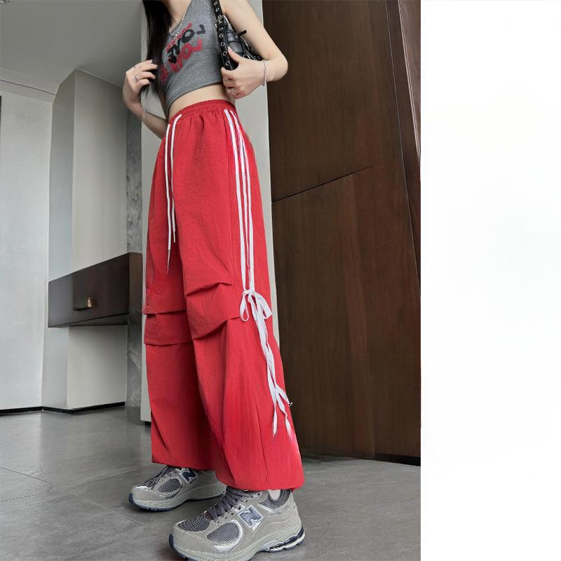 Bow Work Pants for Women In Summer Women's High Waist Casual Wide-leg Sweatpants Quick-drying Sports Pants