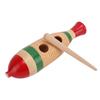 Wood Guiro Colorful Fish Shaped Straight Cylinder Guiro Percussion Instrument Toy for Children