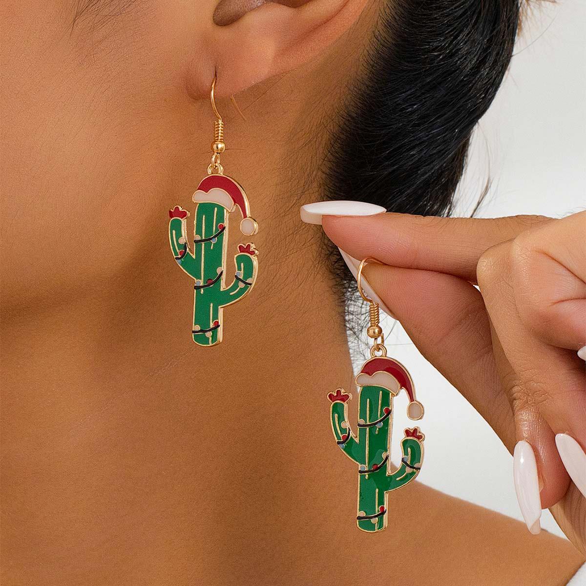 Fashion Christmas Earrings Earrings Christmas Tree Elk Cute Cartoon Daily Casual Christmas Party