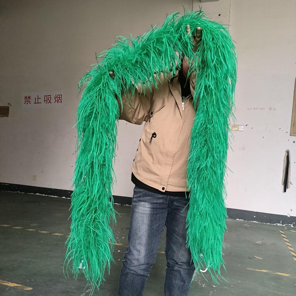 DIY 8 Ply Ostrich Feather Boas 4M for Craft Party Shawl Wedding Drees Clothes Carnival Stage Decor Fluffy Ostrich Plumes Scarf Trim