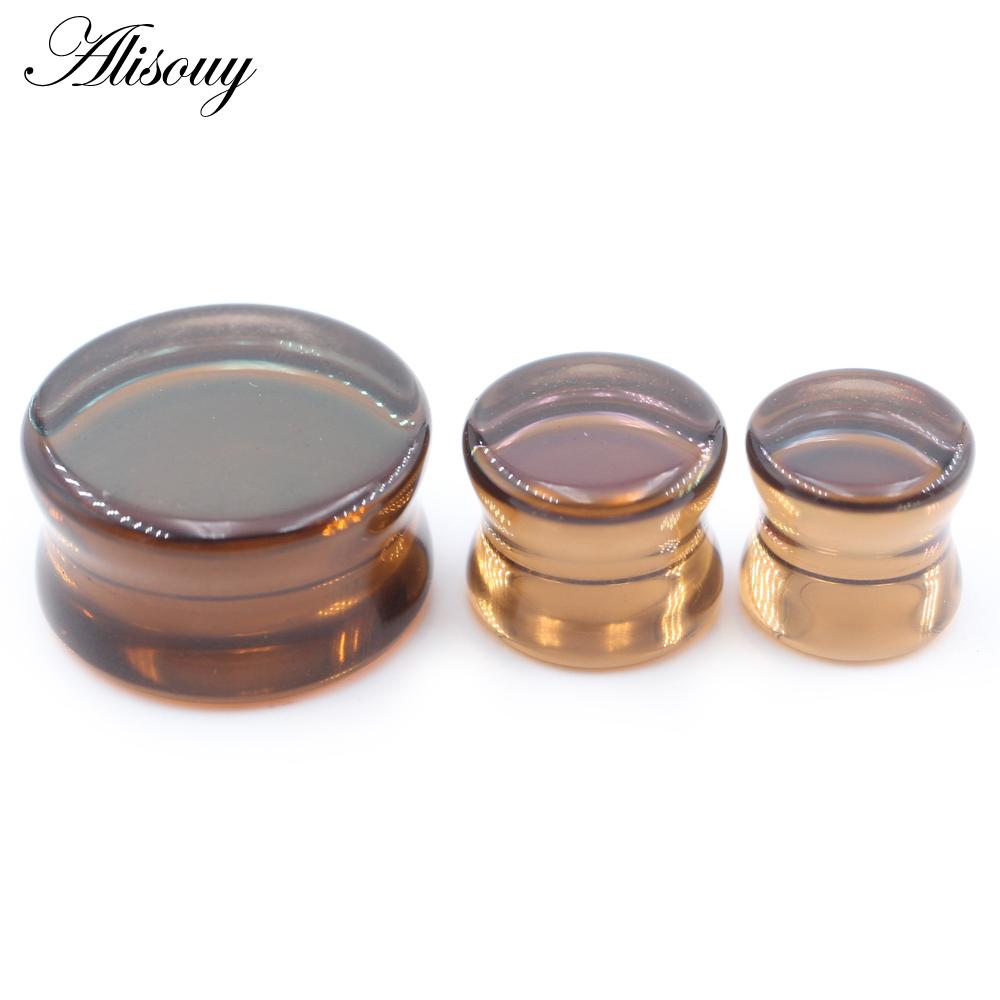 

Alisouy, 1 шт., 6 мм-30 мм, круглые стеклянные затычки для ушей для женщин и мужчин, туннели, манометры, расширитель-расширитель, серьги, пирсинг, украшения для тела 6mm коричневый