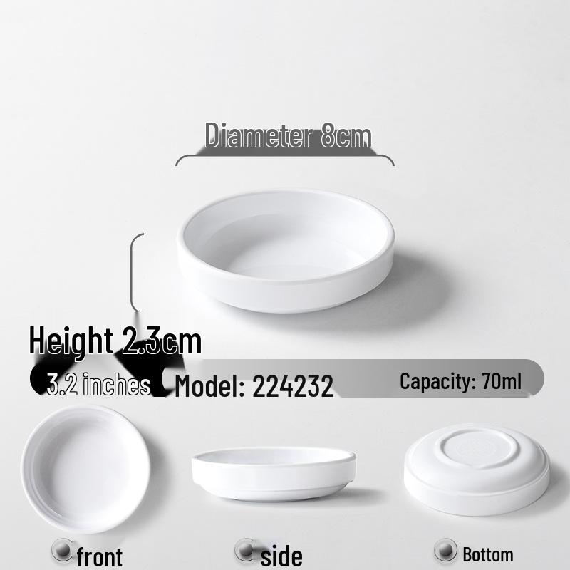 A5 Melamine Imitation Porcelain Small Steamed Vegetable Bowl, Round Plastic Tableware.