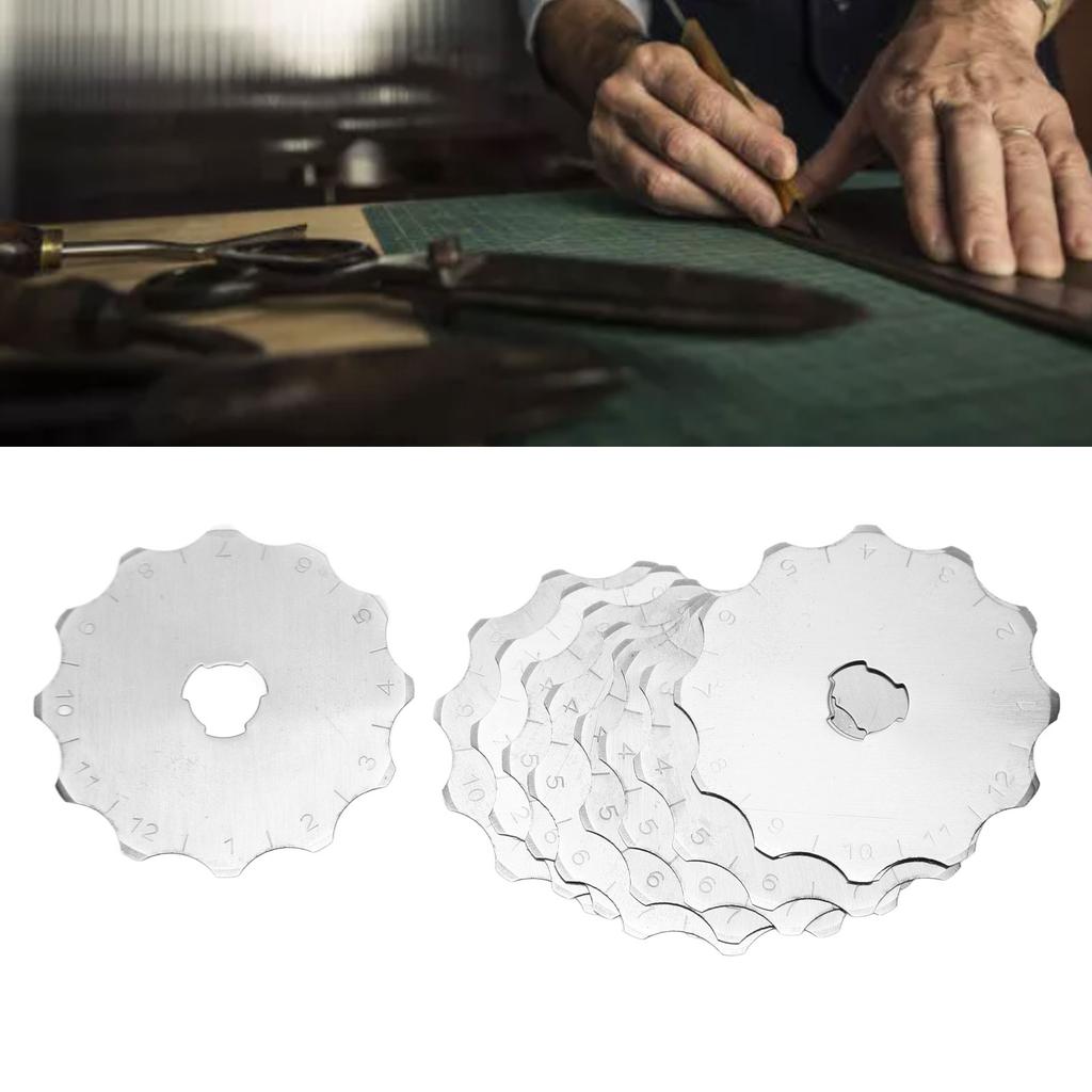 10Pcs Rotary Cutter Blades Stainless Steel Power Off Fabric Cutters Blades Replacement Blades for Sewing Paper Cutting