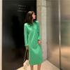 Spring and Autumn Korean Version of Trendy Comfortable Fit and Thin Medium and Long Long-sleeved Straight Dress