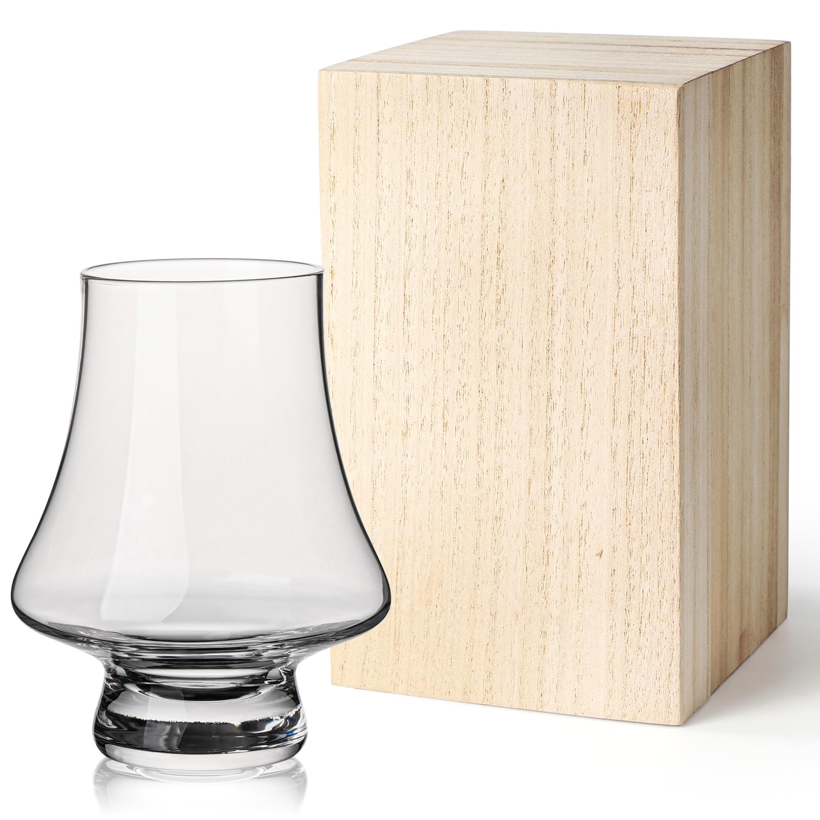 

Whiskey Tasting Glass, Bourbon Shot Glass, Tulip Shape, 250ml, Wooden Box