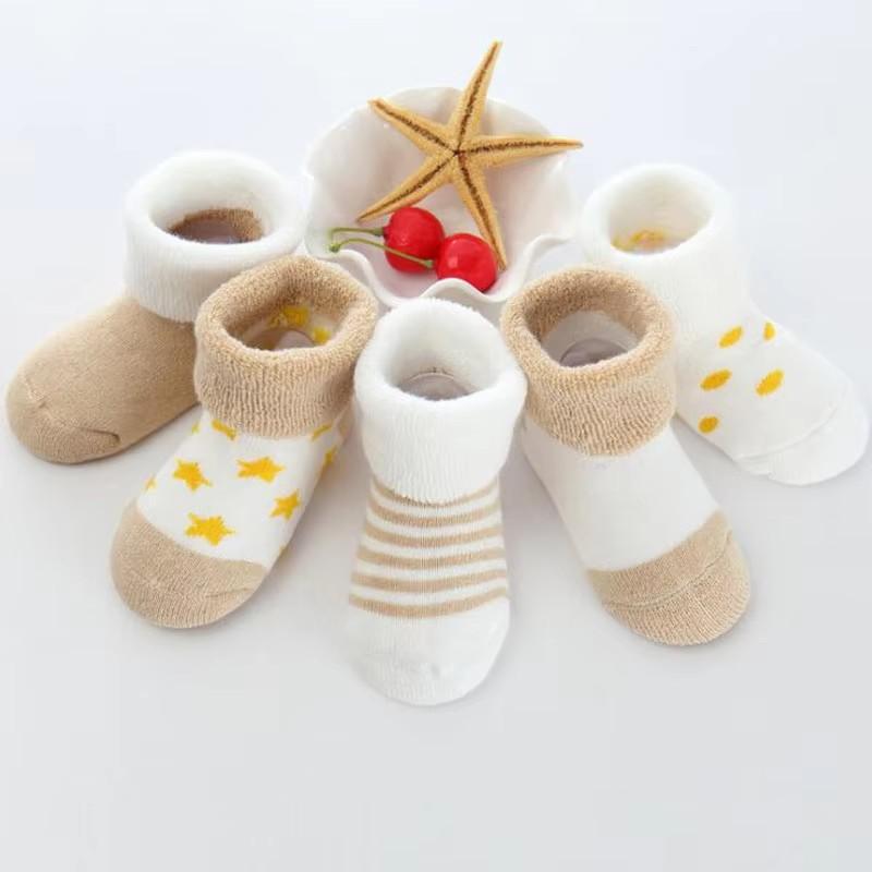 5Pair New warm baby toddler socks cartoon cotton autumn and winter baby foot socks