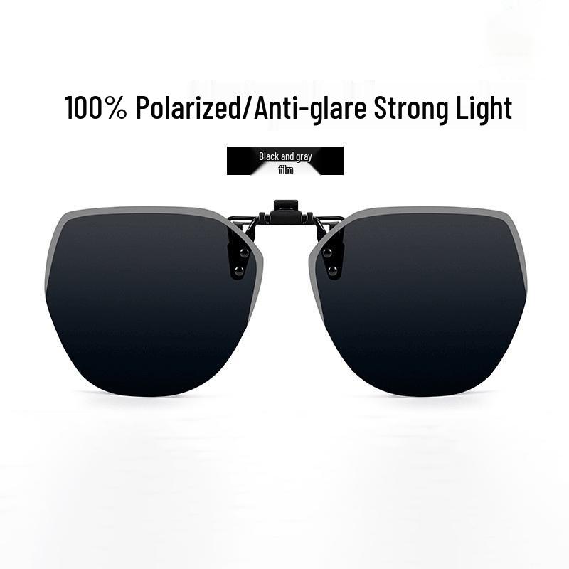 Occhiali da Sole Polarizzati Clip-On Ribaltabili da Uomo - Protezione UV per la Guida Giorno/Notte