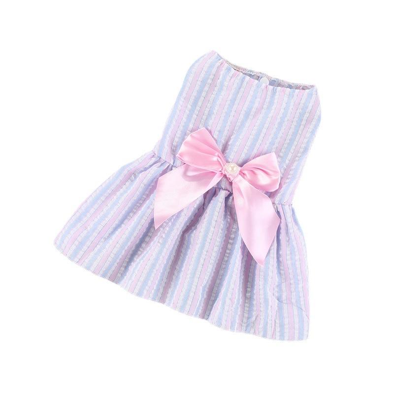 Jarní a letní nová sukně pro psy, oblečení pro kočky, plyšový pomeranian, chovatelské potřeby, sukně s mašlí, oblečení pro psy