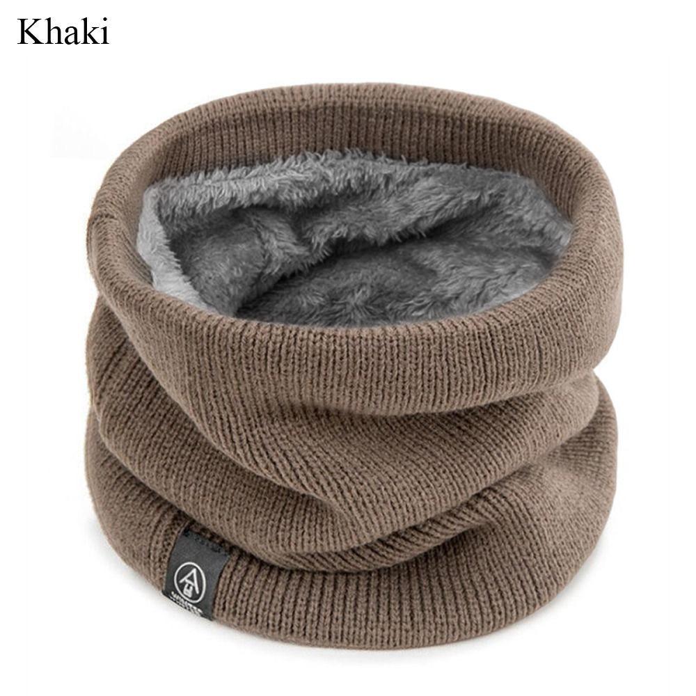 

Wool Fur Neck Warmer Soft Knitted Face Mask Fashion Neck Scarves Skating Running хакі