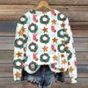 Women's Casual Long Sleeve Christmas Print Neck Pullover Sweatshirt Top