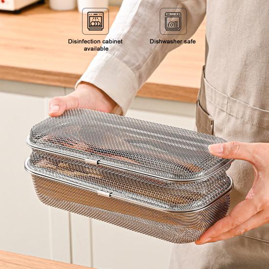 Stainless Steel Mesh Utensil Basket Dishwasher Safe Drying Rack