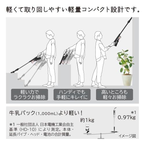 Stick Vacuum Cleaner White [Cyclone Type/Cordless] Hitachi PVBS1L