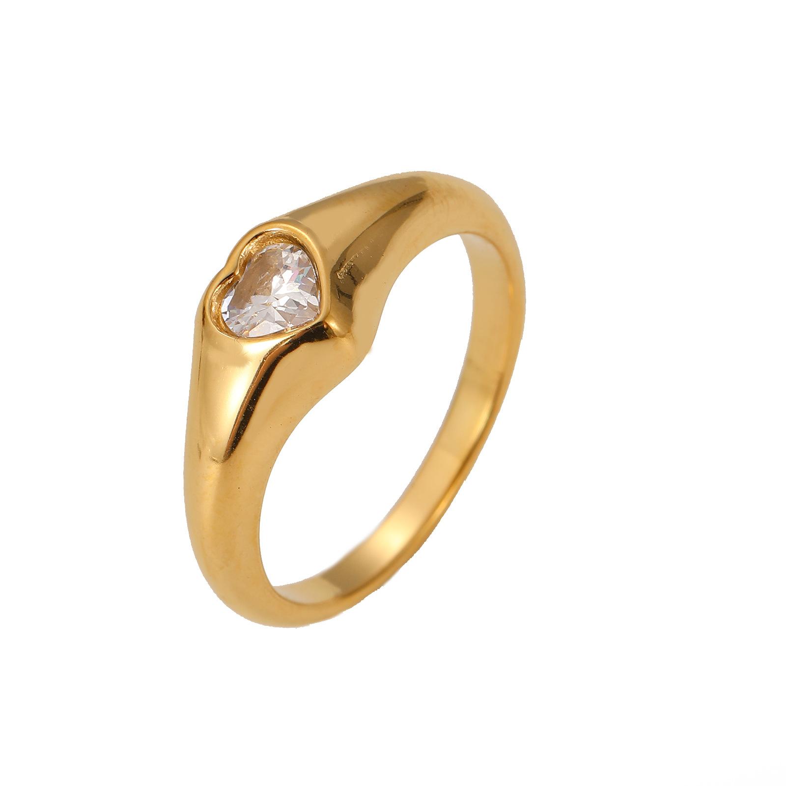 

Нишевый дизайн Простое кольцо из нержавеющей стали с бриллиантом Любовь Женское Не выцветающее Легкое Роскошное Модное Кольцо Ювелирное изделие 8