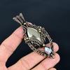 Pyrite & Moonstone Pendant, 999 Copper Wire Wrapped Gemstone Jewelry, Handmade Tree Of Life Pendant, For Thanksgiving