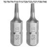 2/5/10pcs Torx Screwdriver Bit 1/4" Hex Shank T6/T8/T9/T10/T15/T20/T25/T27/T30/T40 Head 1" Length 6 Point Security Drill Bits