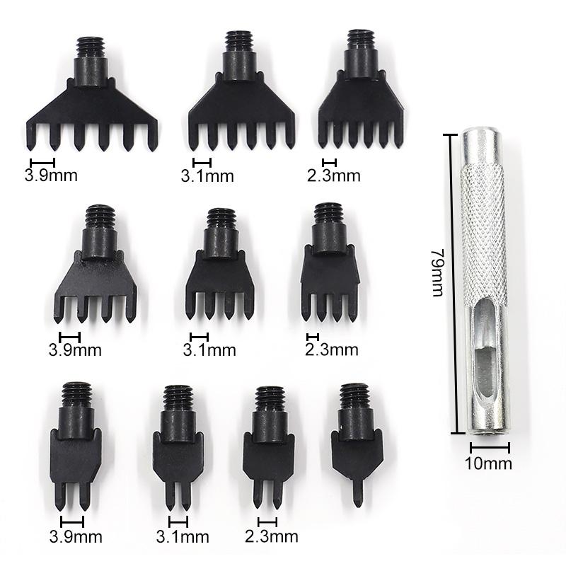 1set Interchangeable Rhombus Cutting Punching Set, Sewn-stitch Diamond Chopper Straight Cut, Leather Rope Belt Puncher Tool Set