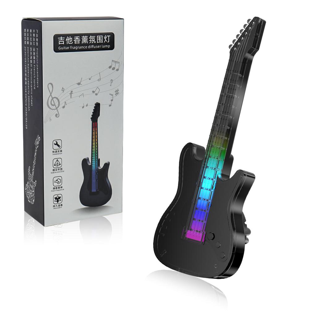 Car Air Outlet Ornaments Aromatherapy Guitar Shape RGB Music Atmosphere Light Perfume Air Freshener Vent Aromatherapy Decoration