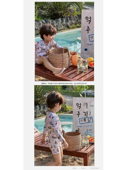 Neuer Jungen Segelboot Langarm Sonnenschutz Einteiliger Badeanzug für Sommer - Schnelltrocknende Strandbademode für Kleinkinder und Kinder