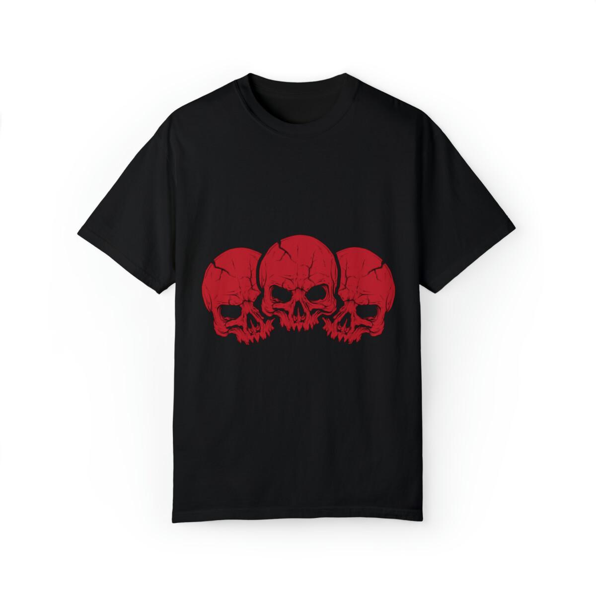 3 Skull Unisex Garment-Dyed T-shirt S