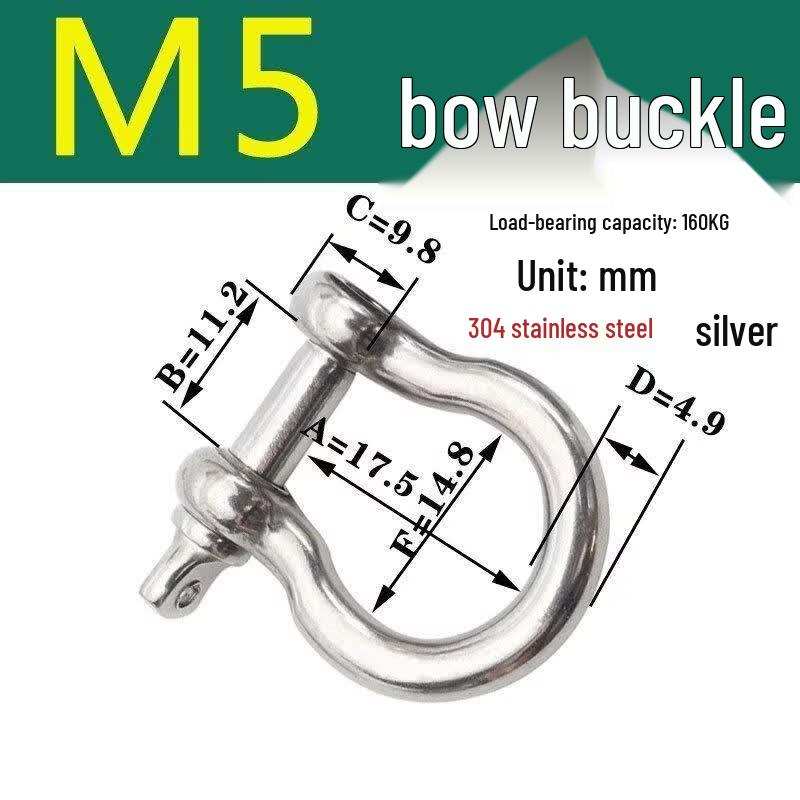 AFW M5 304 Stainless Steel D-Shackle