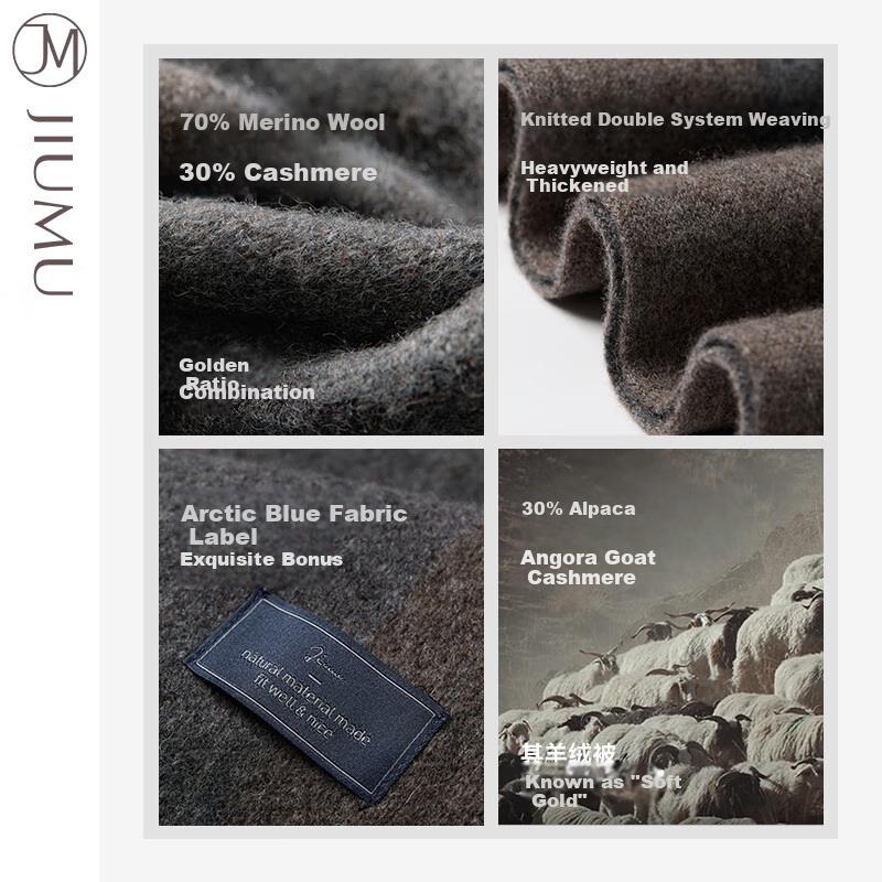 JIUMU Cashmere Scarf for Men, Autumn And Winter Men's Scarf, Wool Warm Neck Warmer, Birthday Christmas Gift for Men, Gift Box Packaging