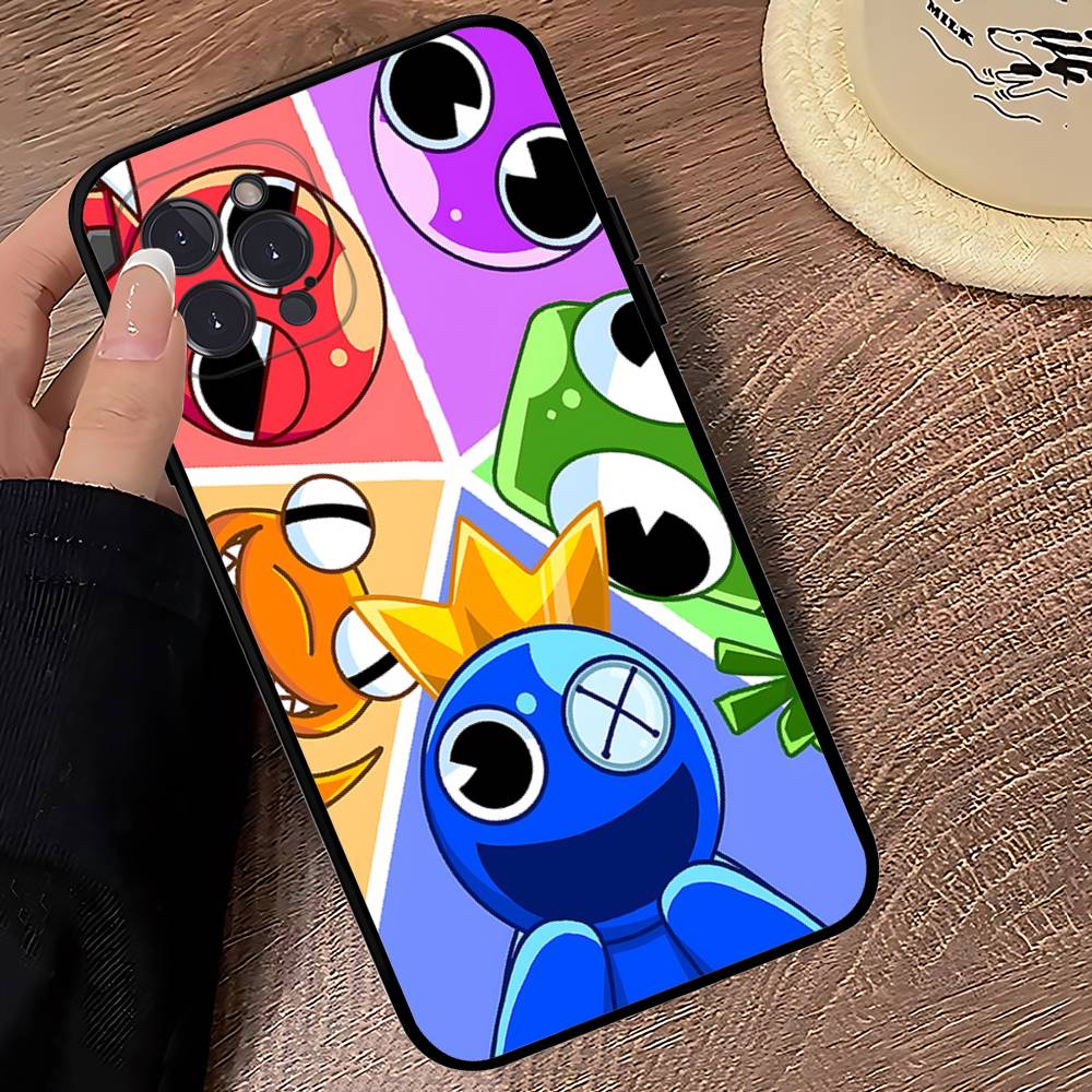 Cartoon R-Rainbow Friends For IPhone 17 16 15 14 13 12 Mini 11 Pro Max Plus Soft Silicone Phone Cover