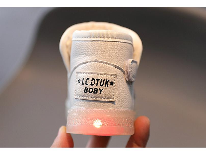 Dětské sněhule se světýlky (Věk 1–6 let) - Chlapecké a dívčí sametové zateplené vycházkové boty