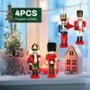 4-Pack Christmas Nutcracker Wooden Soldier Nutcracker Puppet On Stand Christmas Decorations for Festival Decoration Xmas Ornaments Gift