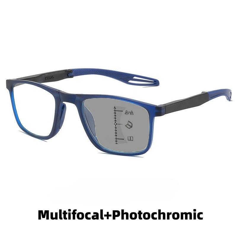 Progressive Multifokale Photochrome Lesebrille Neue Faltbare Tragbare Business-Presbyopie-Brille mit Blaulichtschutz