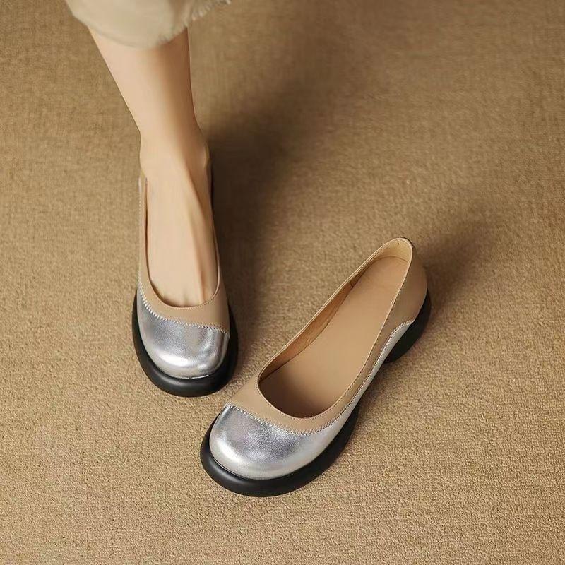 

Весна 2025 новые туфли Мэри Джейн, не натирающие ноги, женские туфли на платформе, увеличивающие рост, одинарные туфли, британские универсальные лоферы 40 хаки