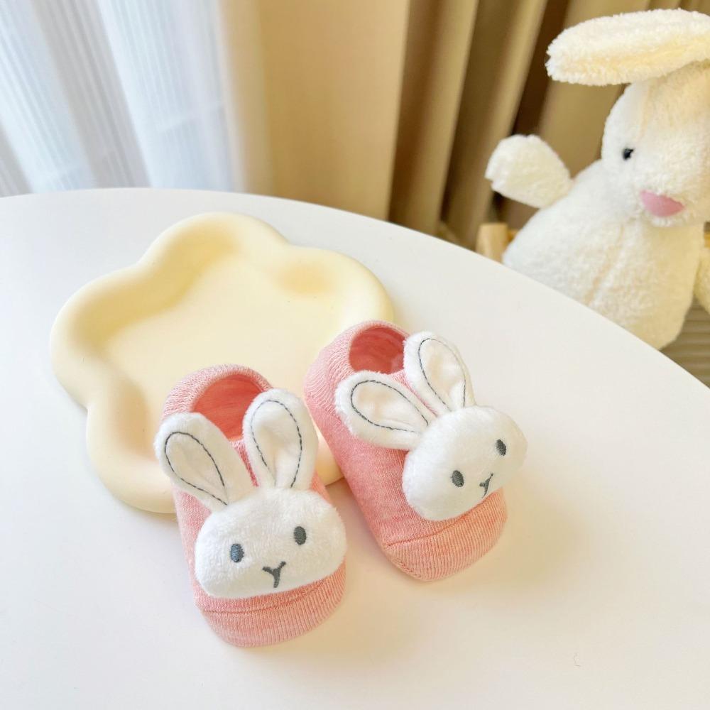 

Soft and Skin Friendly Cute Bunny Infant Ankle Socks Cotton Toy Floor Socks S рожевий