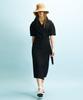 Enor Shirred Wrap Dress - Black