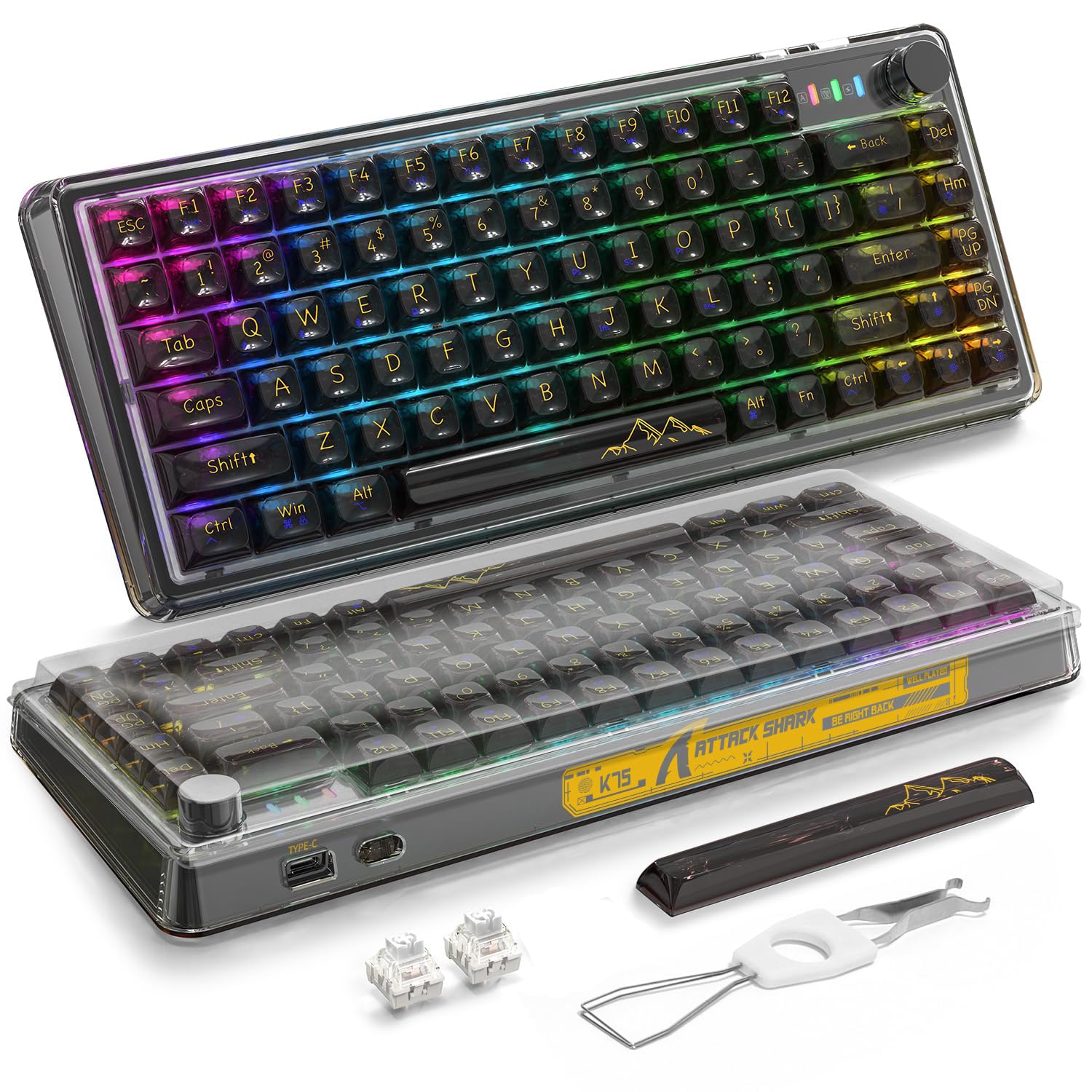 

A.JAZZ x ATTACK SHARK wired K75 gaming keyboard чорний