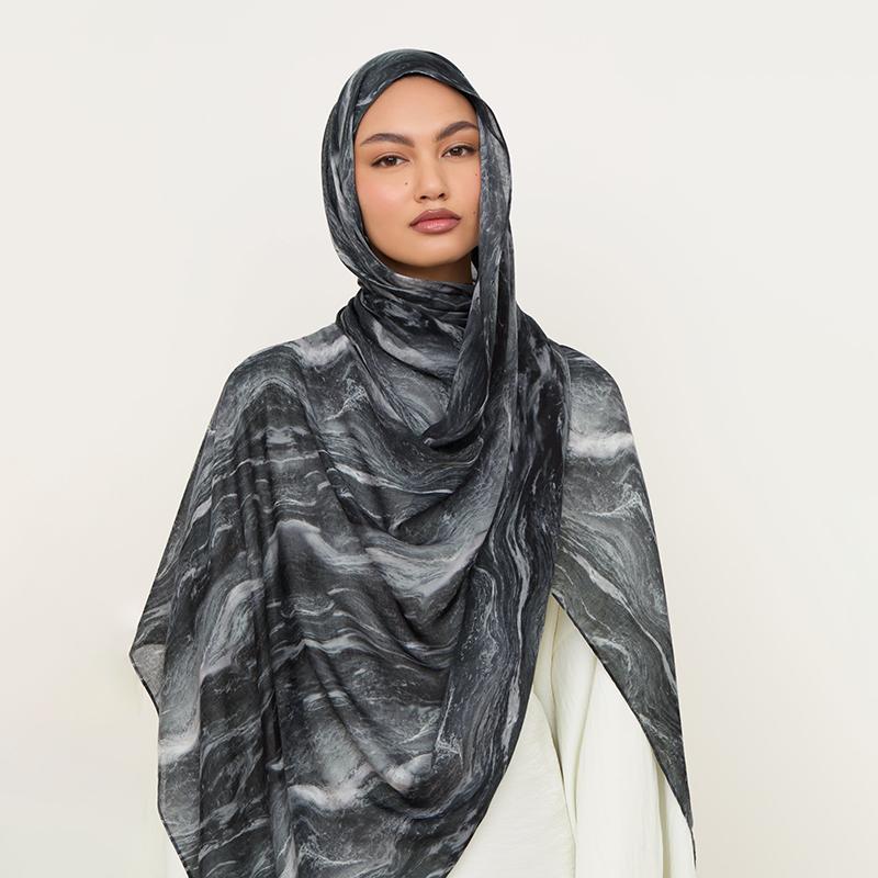 Muslimischer Modal Schal Jersey Hijab Langer Aquarell Blumen Schal Schal Dame Bunter Druck Turban Binden Kopftuch Kopftuch Stirnband Schals