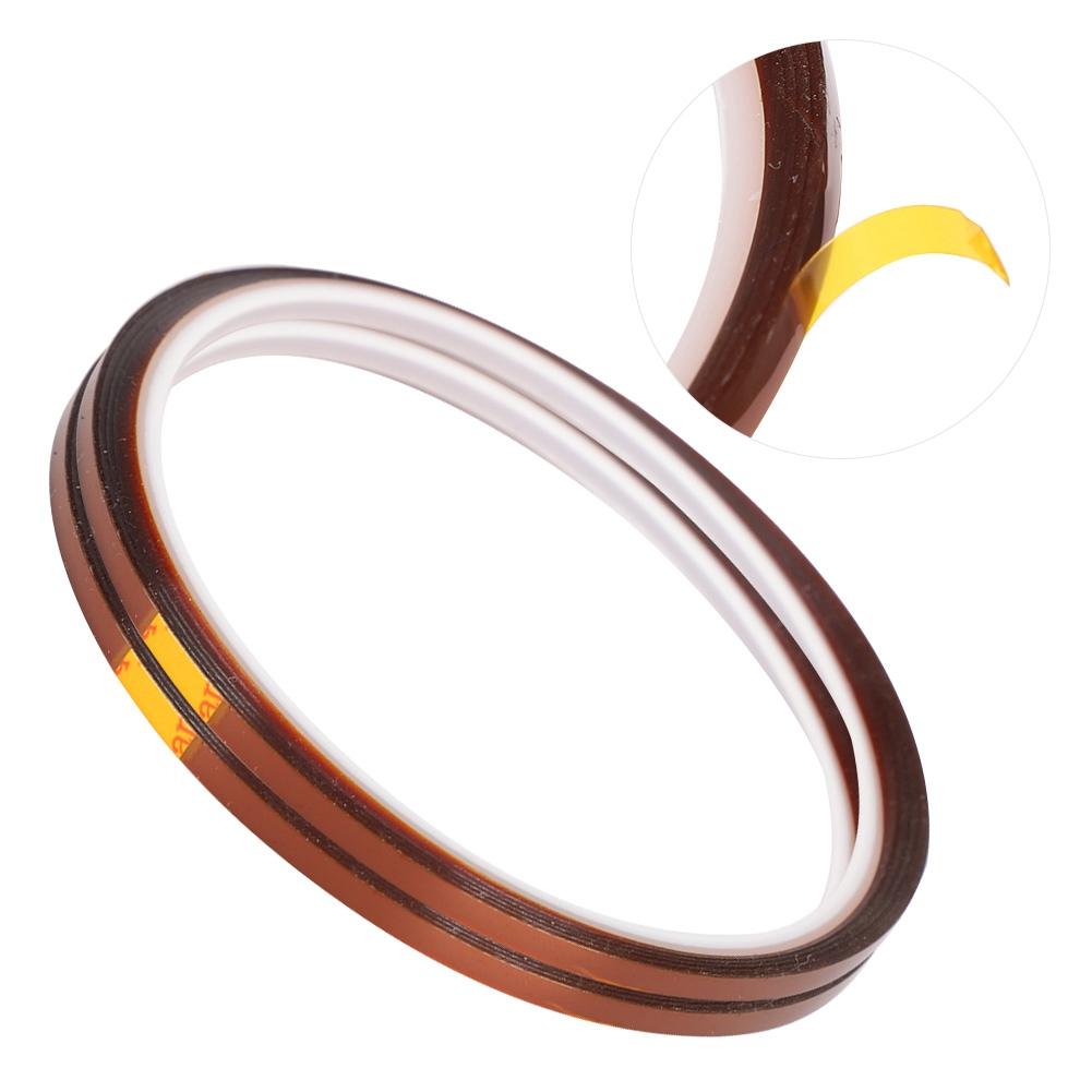 2 SZT. Taśma Samoprzylepna Odporna na Wysokie Temperatury 33M Folia Poliimidowa Żółto-Brązowa Akcesorium